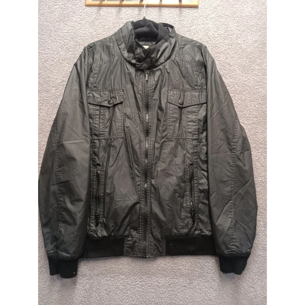 i Jeans by Buffalo Black Bomber‎ Jacket Men's XL 100% Cotton Shell Utility